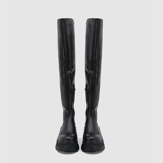 Black Leather Women's Over the knee boots