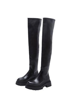 Elastic Thick-Sole High-Tube Boots