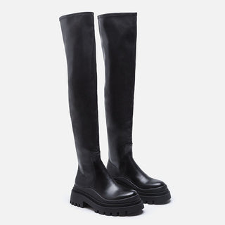 Elastic Thick-Sole High-Tube Boots