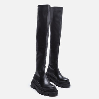 Elastic Thick-Sole High-Tube Boots