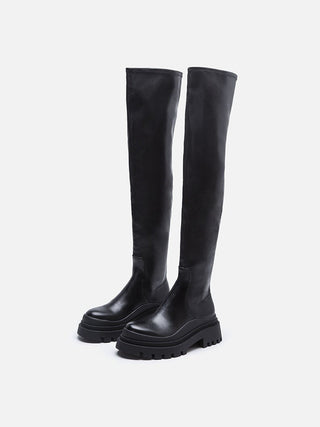 Elastic Thick-Sole High-Tube Boots