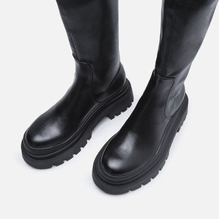 Elastic Thick-Sole High-Tube Boots