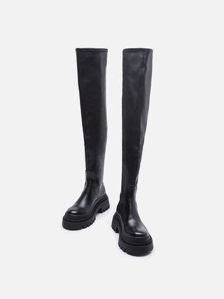 Elastic Thick-Sole High-Tube Boots