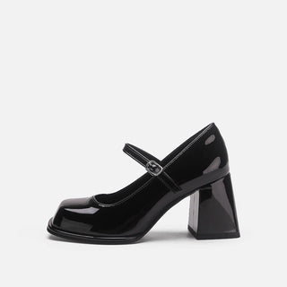 Mary Jane Thick Heel leather Shoes