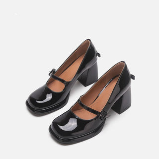 Bow French retro Mary Jane shoes