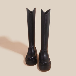 V-neck Thick-soled High Boots