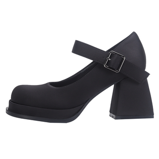 Chunky Heeled Buckle Closure shoes