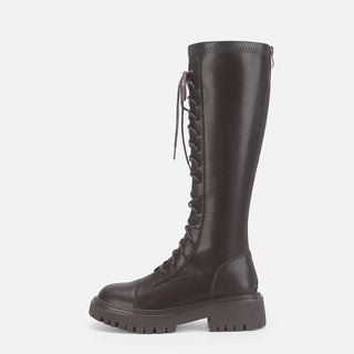 SlimLace-Up Thick-Sole High Boots