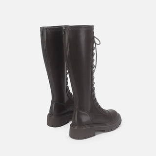 SlimLace-Up Thick-Sole High Boots