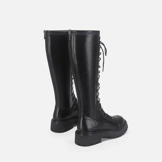 SlimLace-Up Thick-Sole High Boots