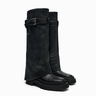 Buckled Knee-High Shaft Boot