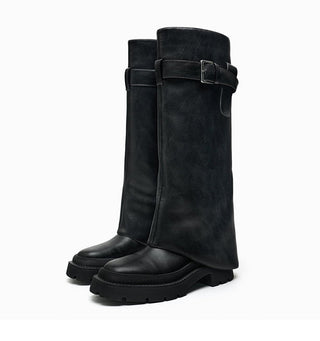 Buckled Knee-High Shaft Boot