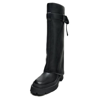 Buckled Knee-High Shaft Boot