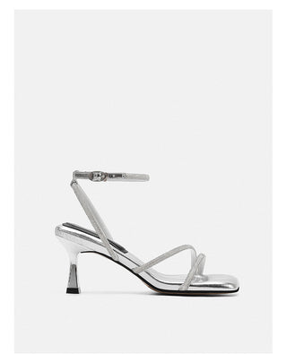 Rhinestone one-strap sandals