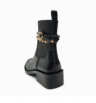 Rivet strap short boots