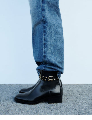 Rivet strap short boots