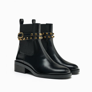 Rivet strap short boots