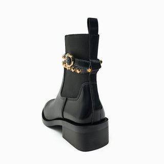 Rivet strap short boots