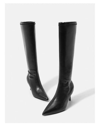 Pointed women's long boots