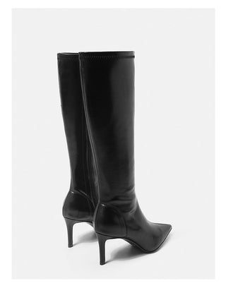 Pointed women's long boots