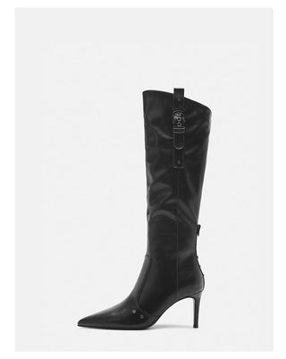 Pointed women's long boots