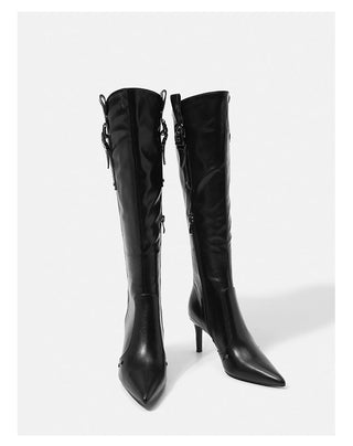 Pointed women's long boots