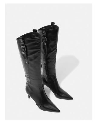 Pointed women's long boots