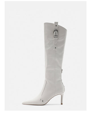 Pointed women's long boots