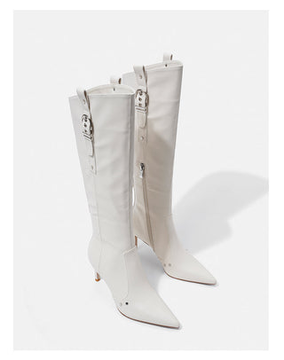 Pointed women's long boots