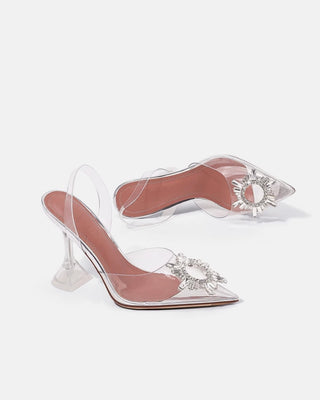 Crystal fairy style transparent high heels sandals