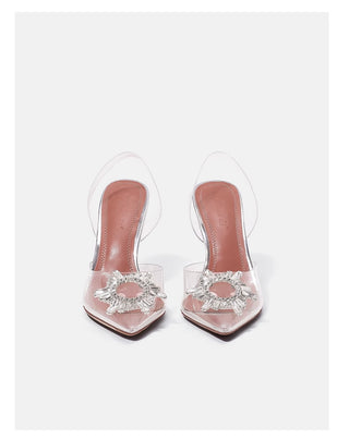 Crystal fairy style transparent high heels sandals