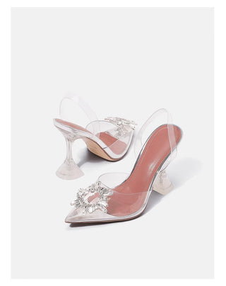 Crystal fairy style transparent high heels sandals