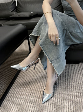 Shallow mouth stiletto back high-heeled shoes