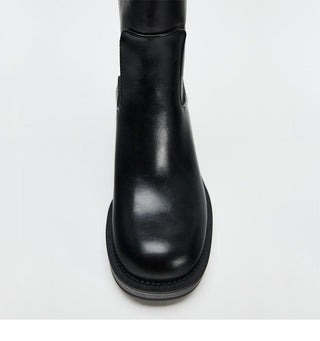 Thick-soled knee-high platform boots