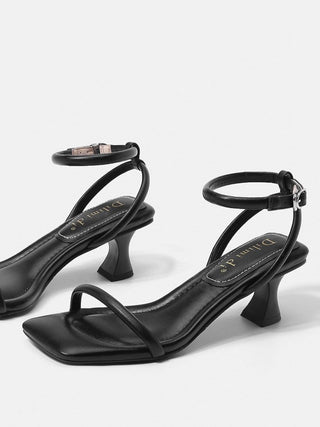 One-strap french high heels sandals