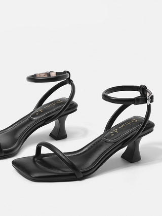 One-strap french high heels sandals