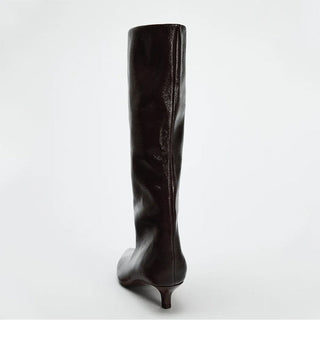 Pointed toe knee-high boots