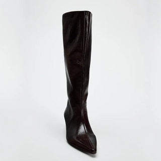 Pointed toe knee-high boots