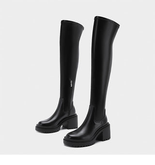 Thick-soled over-the-knee long boots