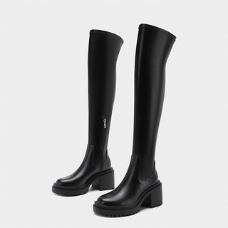 Thick-soled over-the-knee long boots