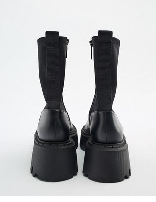 Korean platform thick-soled short leather boots