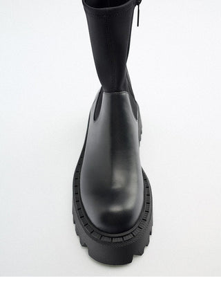 Korean platform thick-soled short leather boots