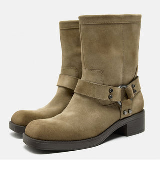 Mid-calf Biker boots