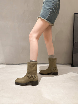 Mid-calf Biker boots