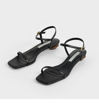 One-strap low-heeled sandals