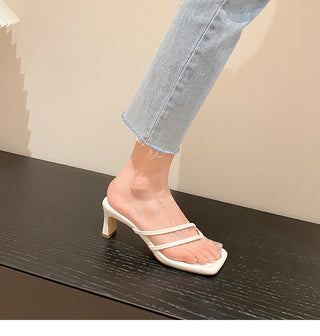 Clip-toe high-heeled sandals