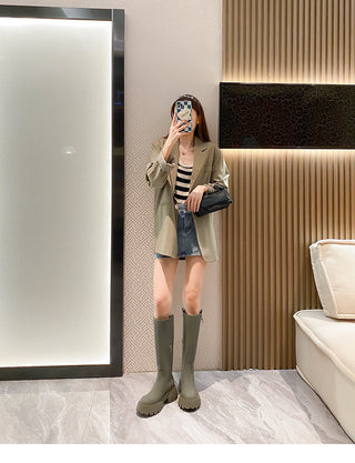 Korean slim high-top knee-high boots