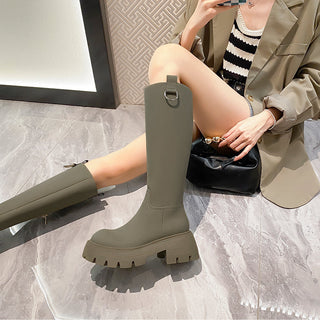 Korean slim high-top knee-high boots