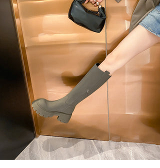 Korean slim high-top knee-high boots