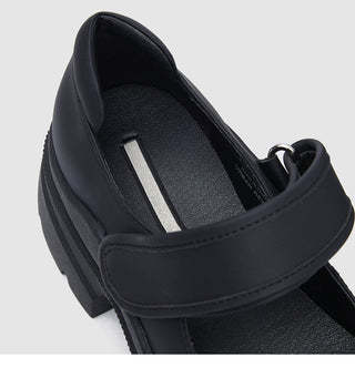 Velcro all-match leather platform shoes